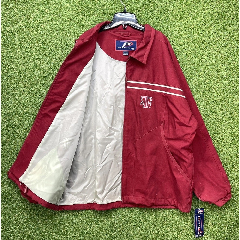 Texas AM Aggies Jacket Mens XL Deadstock Full Zip Up Lined Pro Player Puffer